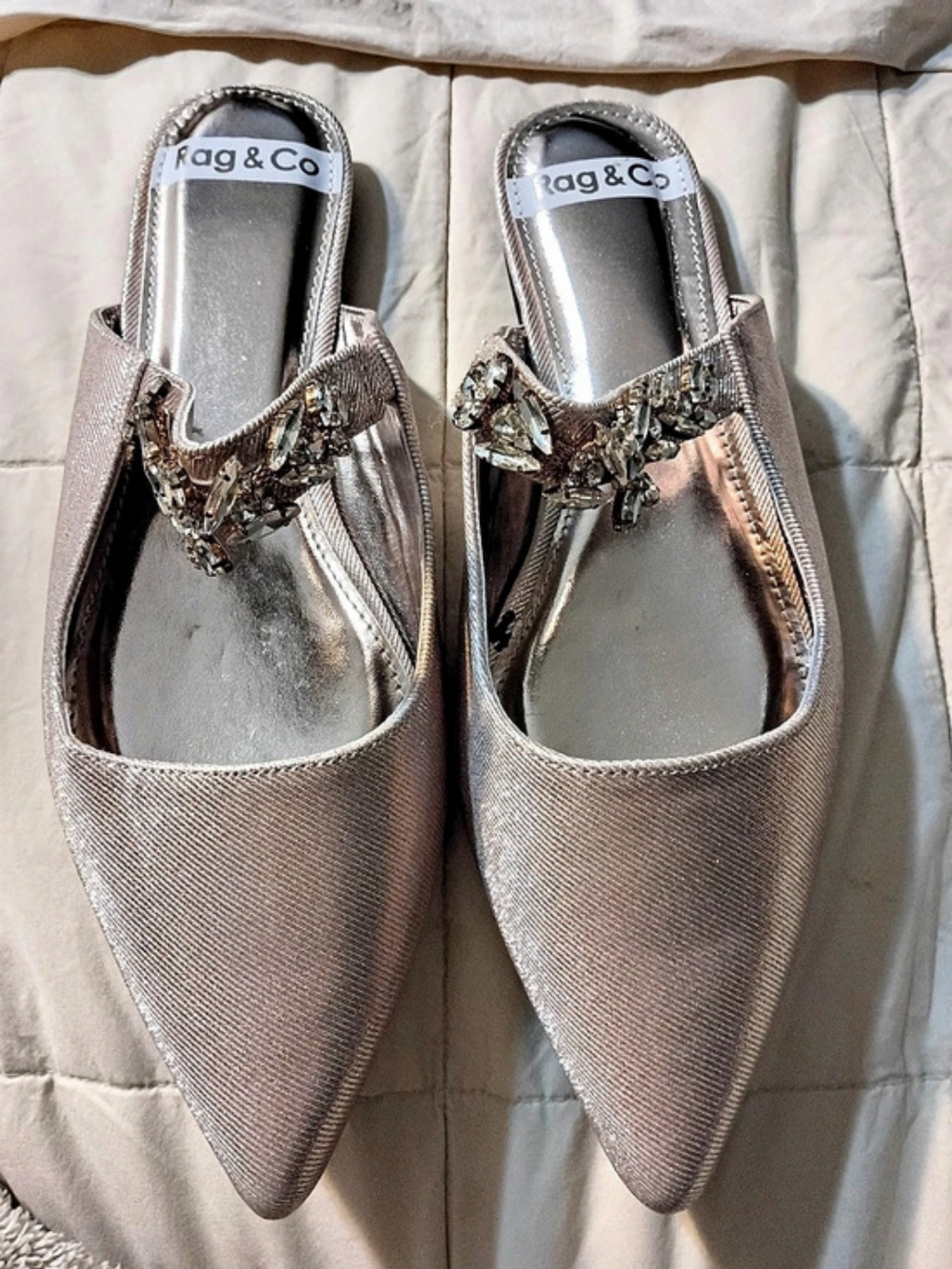 Rag & Co Magnum Crystal Strap Mule Pink US 8